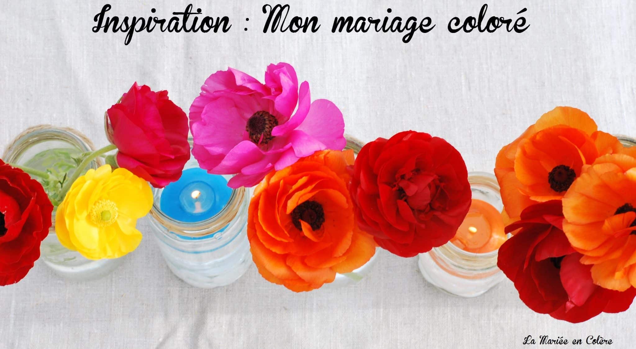 Décoration mariage : un chemin de table coloré